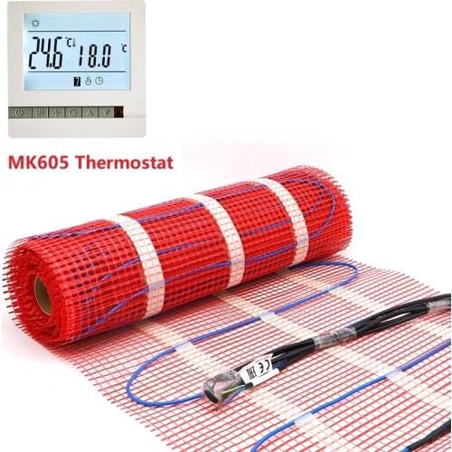 2.5m2 Underfloor Heating Mat 150w/m2 50cmX5m Warm Floor Mat with Thermostat Energy Saving