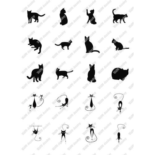 20pcs/lot 18mm 20mm 25mm Black Cat Pattern Round Glass Cabochon Dome for DIY Jewelry Bracelet Necklace Earrings T023