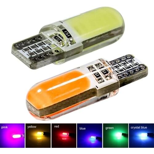 50pcs T10 W5W 168 Car LED Silicone Interior Reading Door Dome Light Silica Gel 12 COB Chips Bulb Auto Wedge Turn Side Lamp 12V