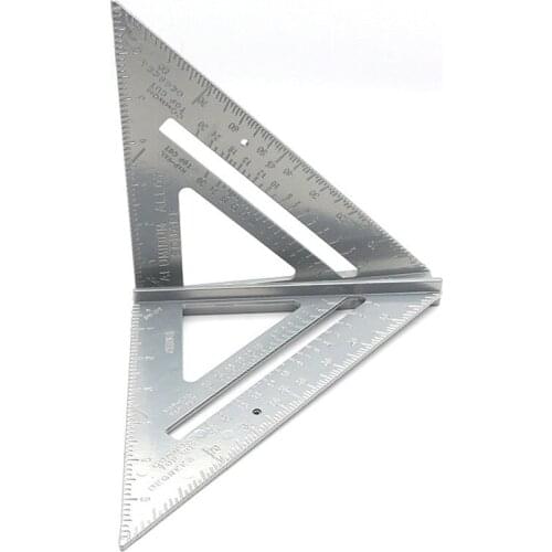 7Inch Aluminum Alloy Right Angle Ruler Triangular Measuring Woodworking Tool MAZI888
