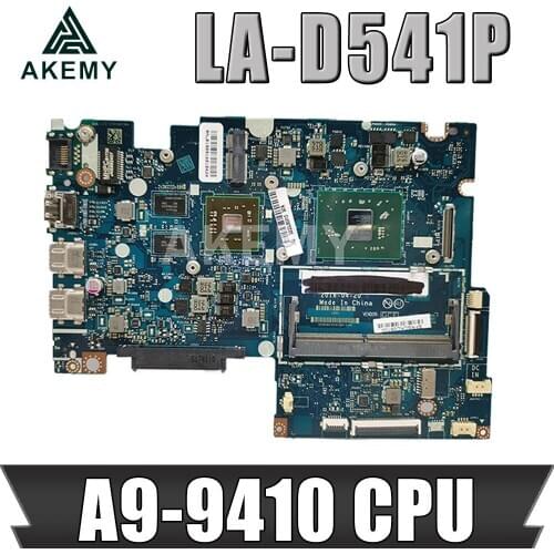 Akemy 5B20L85913 BAUS0 Y0 LA-D541P For Lenovo Yoga 510-14AST 500-14ACZ laptop motherboard A9-9410 CPU GPU 2GB