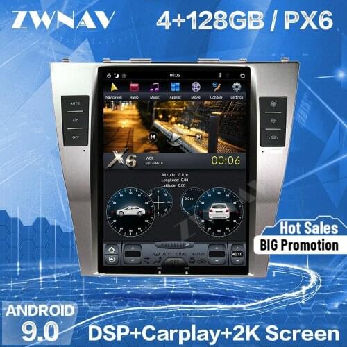 4G+128GB Tesla Screen For 2007 2008 2009 2010 2011 Toyota Camry Android Car Multimedia Player GPS Audio Radio Recorder Head Unit