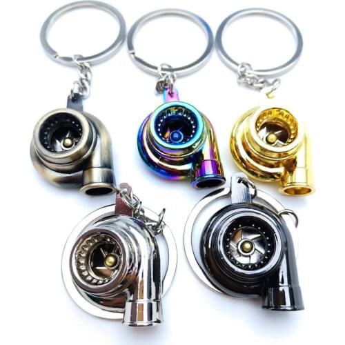 Creative gift Car keychain Mini Turbine-shaped Metal Keychain Turbo Turbocharger Key Chain Ring Keyring Car Interior Accessories
