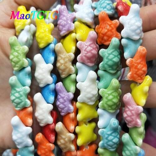 10pcs/lot Mixcolor Turtles Ceramic Beads For Jewelry Making DIY Crafts 15x20mm Loose Spacer Ceramic Beads Accessories Wholesale