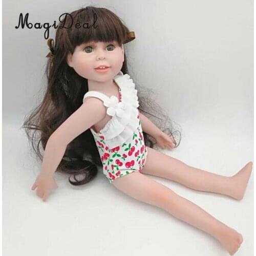 One Piece Pure Manual Made Doll Stretchy Fabric Bathing Suit Swimsuit fits for 18 Inch Dolls Summer Beach Accessory