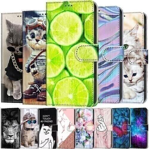 Phone Case For Samsung Galaxy J1 J2 Core J3 J4 J5 J6 J7 2016 2017 2018 Case Wallet Card Holder Stand Book Cover Cat Painted Capa