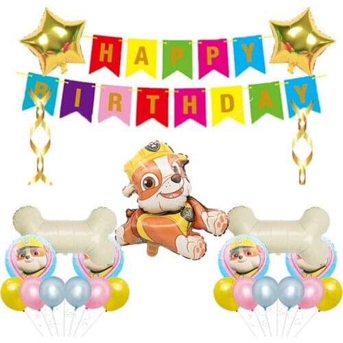 Paw Patrol Toys Balloons Figure Skye Puppy Model Desktops Ornaments Ballon Girls Birthday Party Room Deco Gift Set For Children