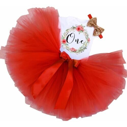 Baby Girl First Birthday Outfits Toddler Infant Clothing Sets Newborn Bebes Party Wear Gold Bow Cake Smash Suit One Year