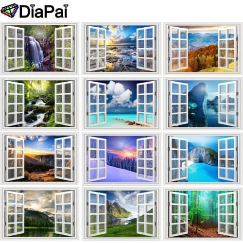 DIAPAI 100% Full Square/Round Drill 5D DIY Diamond Painting "Window view" 3D Embroidery Cross Stitch Home Decor