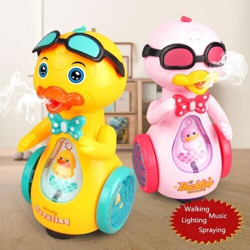 Electric Walking Duck Music Lighting Universal Spray Duck Children Gift Toy