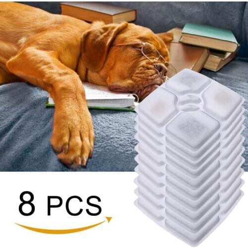 8PC Cat Water Fountain Filters Activated Carbon Filters Charcoal Filter Replacement for Fountain for Cat Dog Pets Drink Fountain