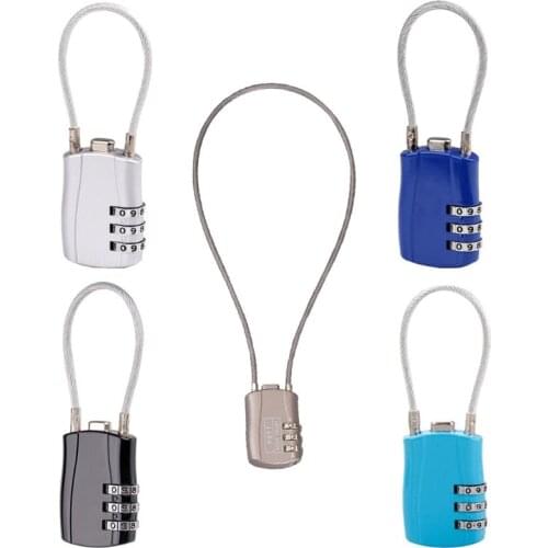 GXMF 3-digit Motorcycle Helmet Lock Combination Lock With Cable for Motorbike Scooter Street Bike, Secures Helmet