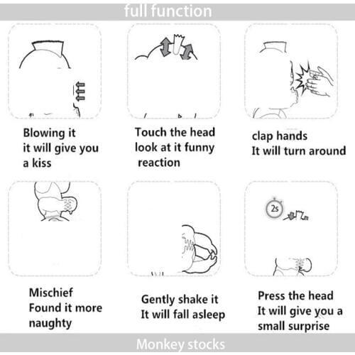 PB Playful bag Finger Monkey Toy Interactive Smart Colorful Finger Smart Induction Toys Christmas Gift Kid Kawaii Finger Toy