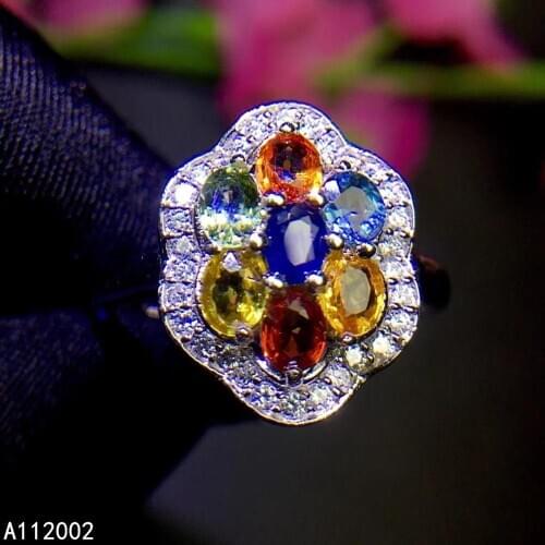 KJJEAXCMY fine jewelry natural Colored sapphire 925 sterling silver new women ring support test fashion