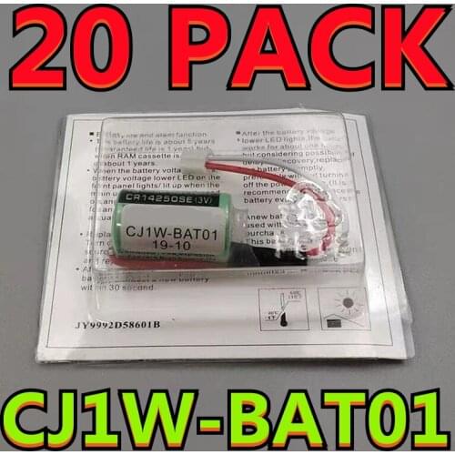 Fresh Date) 20 PACK Genuine Battery For OMRON CJ1W-BAT01 CP1H CP1L 3V 1200mAh PLC Lithium Batteries With Plug CR14250