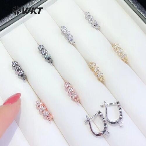 ME062 WKT New Sweet Romantic Wind Three Heart-shaped Connection Girls Gift Jewelry Earrings