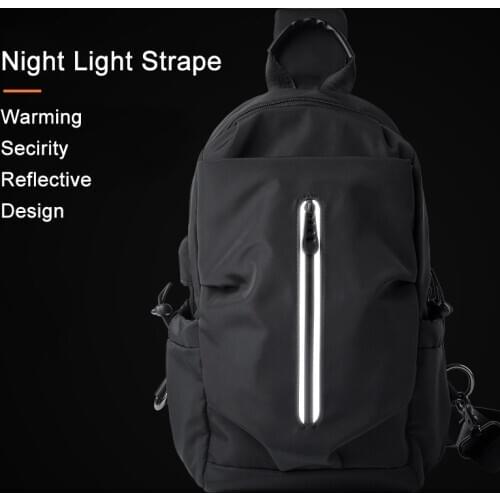 Men Multifunction Leather Crossbody Bags USB Charging School Bag Chest Pack Short Trip Water Repellent Shoulder Messengers Bag