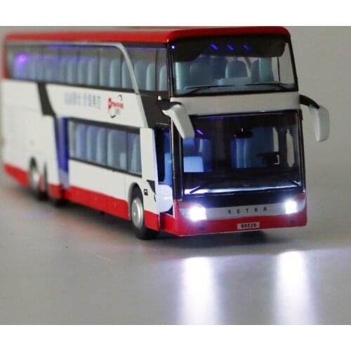 Electric Alloy Scale Car Models Die-cast Touring Car Toys for Children mkd2 1:32 auto Vehicle Double Decker Business Bus
