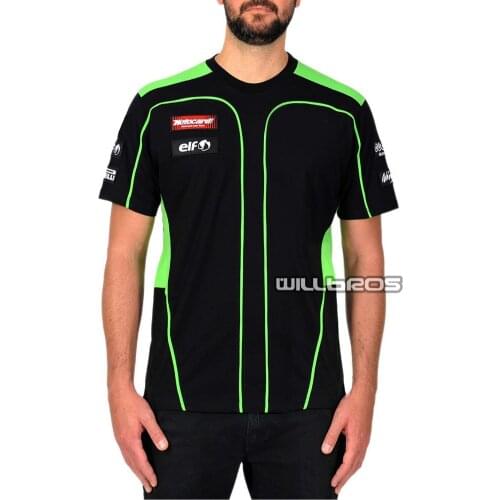 Cotton T-shirt for Kawasaki Motocross Downhill Bike Off Road Shirts Mens Summer Short Sleeve