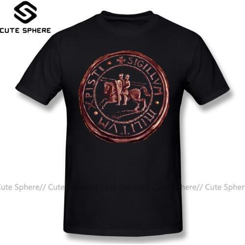 Templar T-Shirt Knights Templar Seal Symbol T Shirt Graphic 100 Cotton Tee Shirt XXX Men Short Sleeve Classic Cute Tshirt