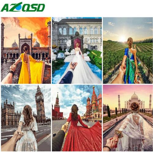 AZQSD Color By Numbers Girl Painting By Numbers Portrait Unframed Decoartion Gift HandPainted Oil Painting Wall Art