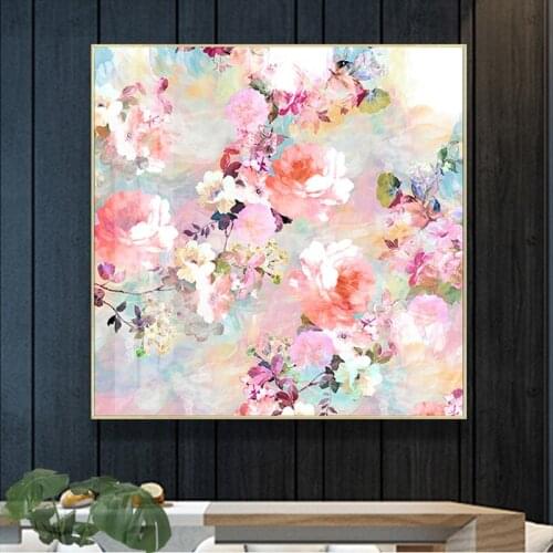 Nordic Abstract Flower Modern Wall Art Canvas Painting Poster and Print Wall Picture for Living Room Home Decor No Frame Cuadros