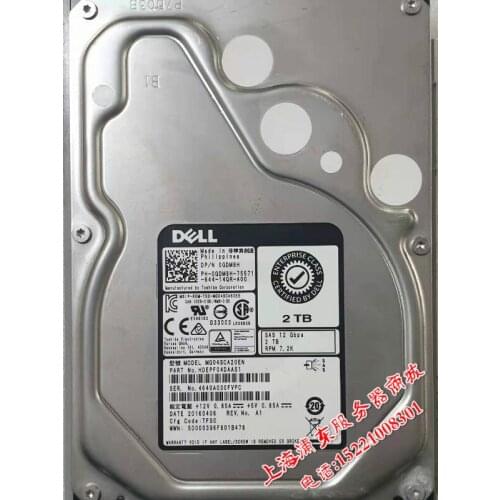 Original Dell 2T 3.5 "7.2k 12gb SAS server hard disk H0R8N GDM8H HHX14