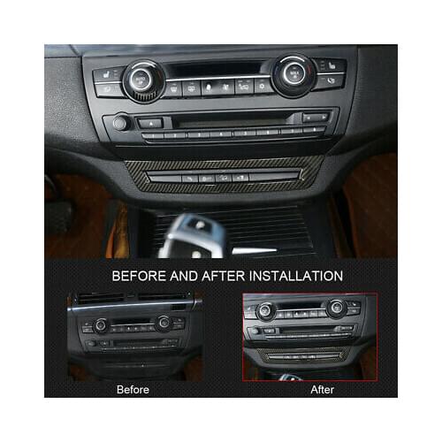 Carbon Fiber Look Center Console Button Frame Cover Trim For BMW X6 E71 08-14