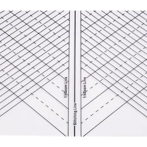 Acrylic Arc Quilting Straight Ruler Sewing Machine Ruler Quilting Grip Template Rulers for Quilting Crafting 1/4 Inch Seams
