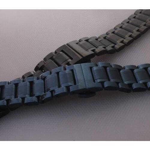 18mm 19mm 20mm 21mm 22mm Curved ends Watchbands strap bracelet Dark Blue Black bands for Automatic Mens Driver Watch accessories