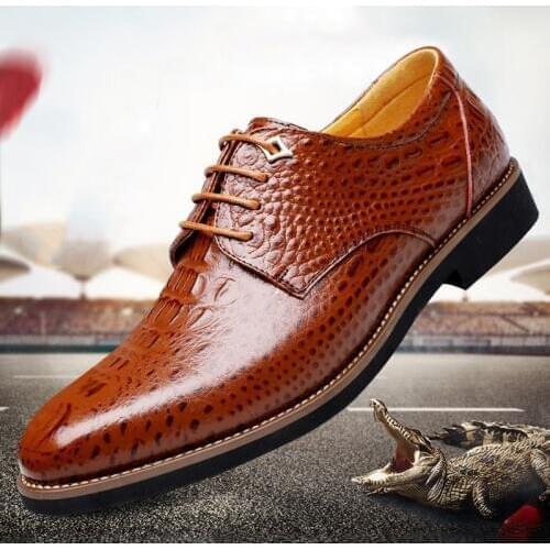 Luxury Mens Dress Leather Shoes Lace-up Business Casual Leather Shoes Men Formal Wedding Flat Shoes GY-74
