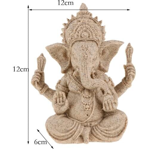 Ganesha Buddha Elephant God Statue Sculpture Fengshui Figurine Decor Ornament 4-5inch