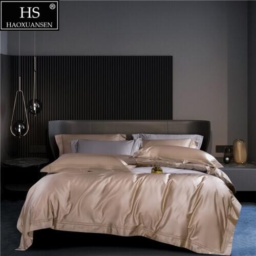 Light Apricot Color Double Row Hollow Out Wide Edge Design Bedding Sets Nordic Style Duvet Cover Cotton Bed Sheet Pillowcase