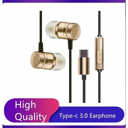 High Quality USB Type-C In Ear Earphone With Microphone Metal Wired Earphones For Moblie Phone USB Type-C In Ear Earphones