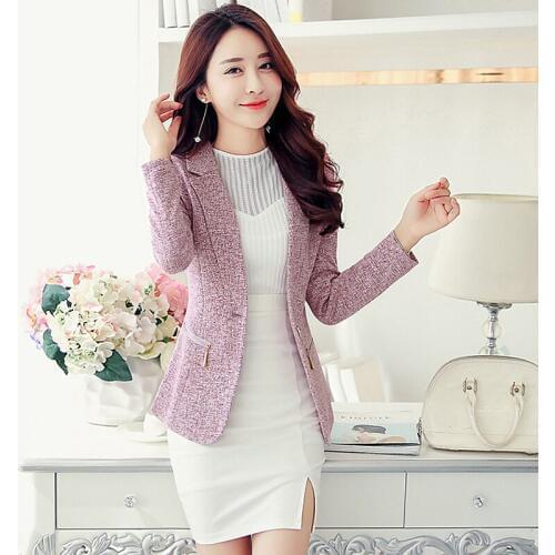 Spring Autumn Jacket Blazer Women Slim Long Sleeve Small Suit Jacket Plus Size 3XL Blazer Feminino Womens Jacket Coats