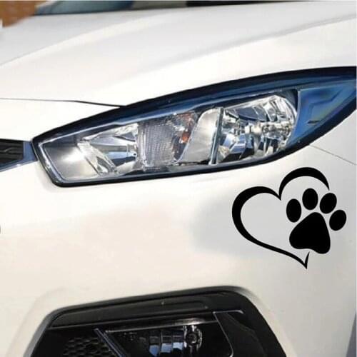 1PCS Car Paster Heart Form Cat Paw Decal Heart Form Dog Footprints Stickers Heart Shape Bear Paw Paster