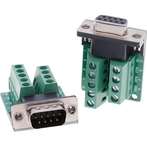 1PCS DB9 Male Female Adapter Signals Terminal Module RS232 Serial To DB9 Connector