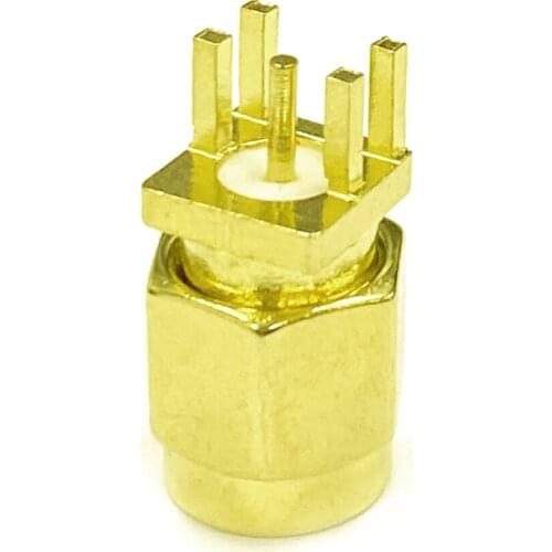 1PC SMA Male Plug RF Coax Connector end launch PCB mount Straight Goldplated NEW wholesale