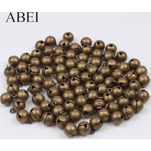 10mm 50pcs Copper Bell Christmas Gingle bell DIY Barcelet Beads Handmade bells craft Accessories