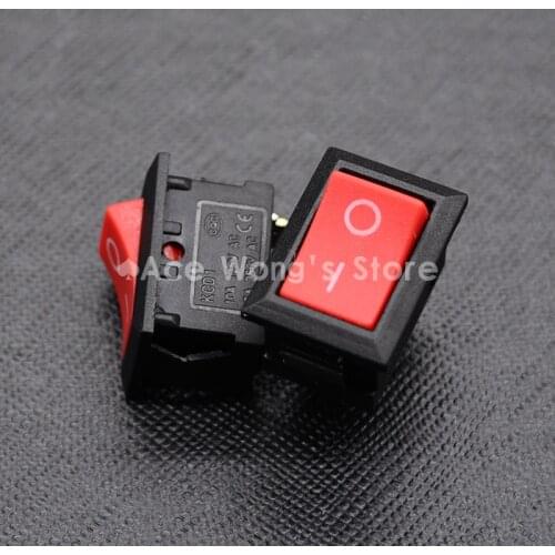 10pcs KCD1-101 AC 6A 250V 2 Pin ON/OFF I/O SPST Snap in Mini Red Button Boat Rocker Switch 15*21MM