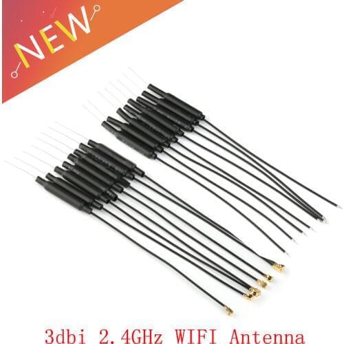10Pcs/lot 2.4GHz WIFI Antenna 3dbi Ufl IPX Connector Brass Inner Aerial 15cm Length 1.13 Cable HLK-RM04 ESP-07