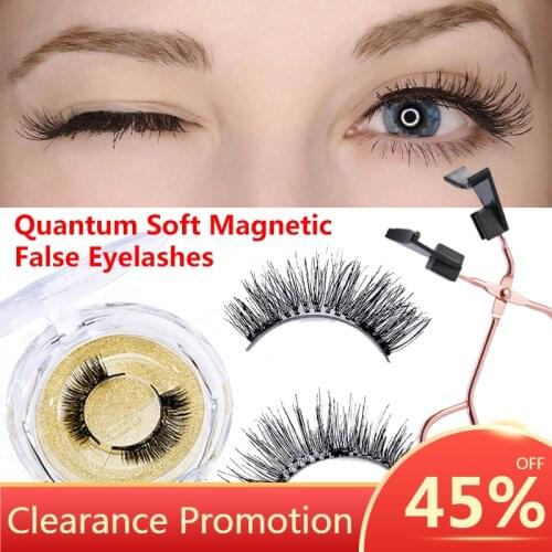 3 Styles Quantum Soft Magnets Magnetic False Eyelashes Easy to Wear Magnetic Lashes No Glue Need Eyelashes With Eyelash Curler