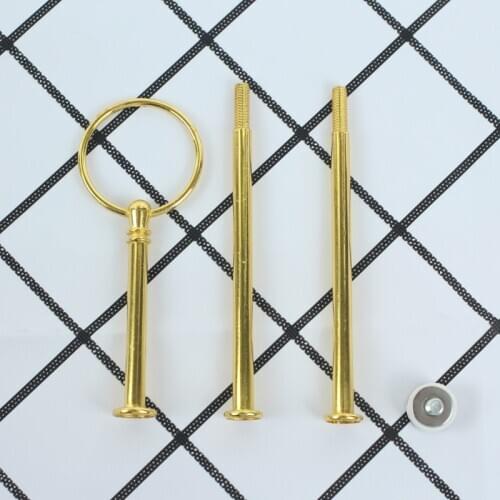 3 tiers/set Circle design cake stand handles/cake stand hardware gold