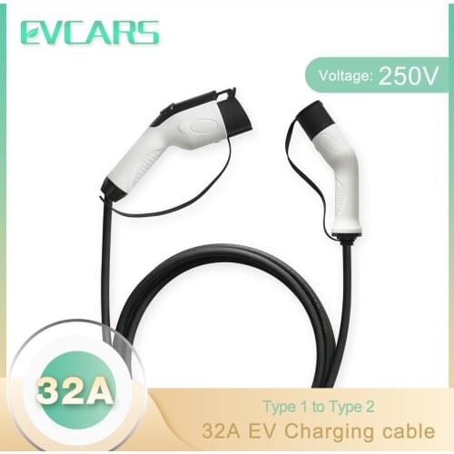 32A 7.2KW Ev Charging Cable For Car Charger Station Type1 to Type2 5m Portable Wallbox