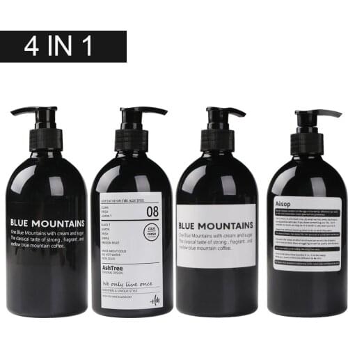 4 in 1 500ml Black Bottle Storage Shampoo bottle bathroom Rangements Dispenser For Soap Bottle Storage Containers Dispenser box
