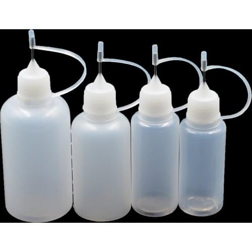 5pcs 15ml/20ml/30ml/50ml Plastic Dropper Bottle With Childproof Cap Long Thin Needle Tip 100ml Empty Liquid Bottle