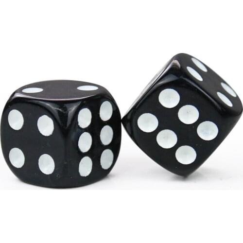 5PCS Acrylic 15mm Black Six Sided Point Dice D6 Playing Games Dice Set Round Corner Drinking Dice for Bar Club Party Board Game