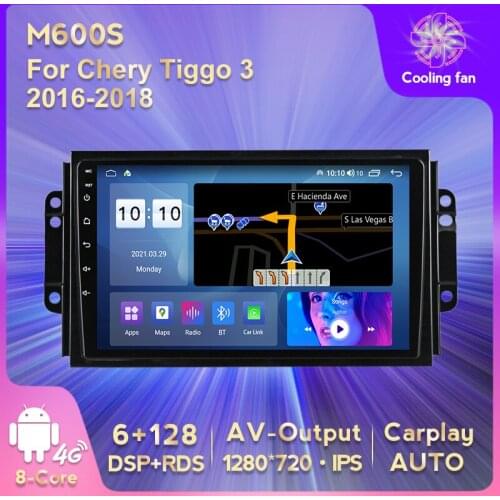 IPS HD 1280*720 Android 11 Car GPS Navigation DVD Multimedia Player for Chery Tiggo 3 2016 - 2018 BT Stereo Player Carplay AUTO