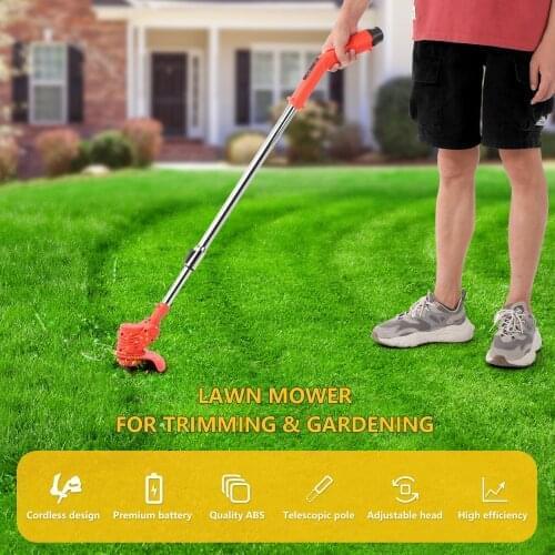 12V Cordless Rechargeable Grass Trimmer & Edger Electric Lawn Mower Weeder Weeding Machine Grass Cutter for Trimming Gardening