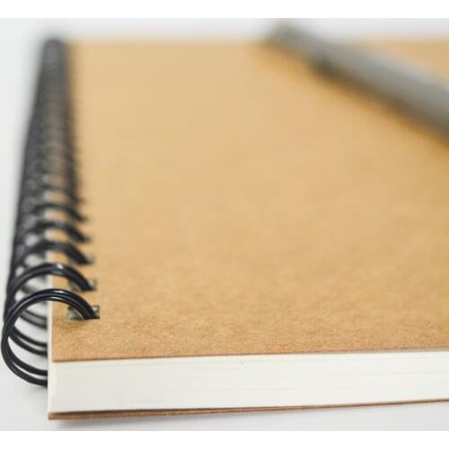 Kraft cover notebook, notebook, unlined notebook, spiral unlined notebook